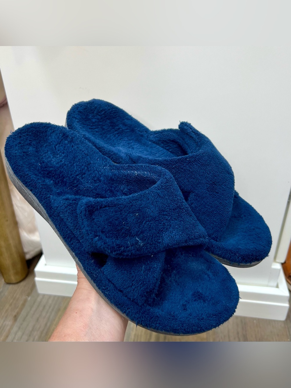 Vionic Women's Relax Adjustable Comfort Slide Slipper Sandals Blue Size 9